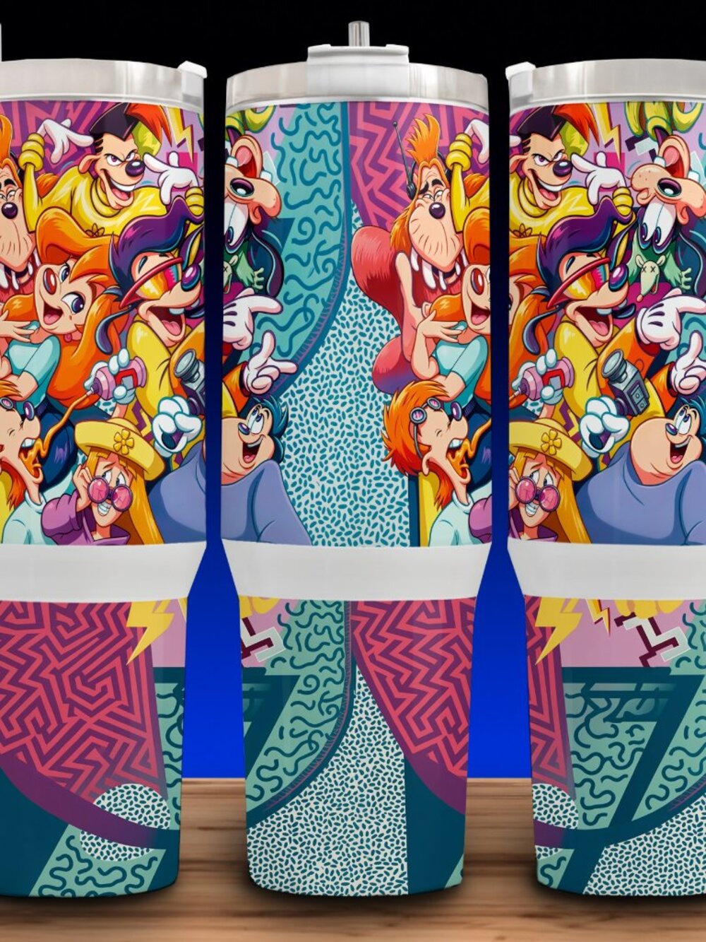 40oz Goofy Movie Max and Roxanne 90s Style Cup Mug Tumbler with Handle